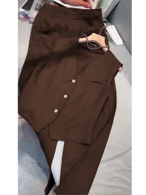 Women's Cotton And Linen Casual Vest and Pants Set