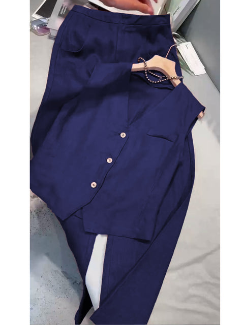 Women's Cotton And Linen Casual Vest and Pants Set