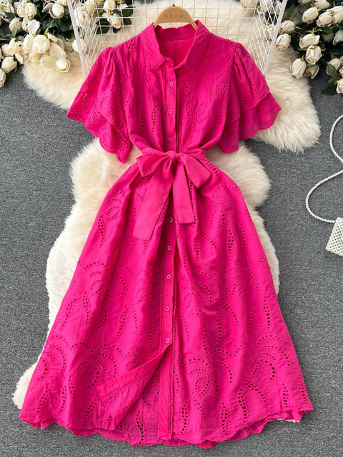 Women's Embroidered  Cotton Dress
