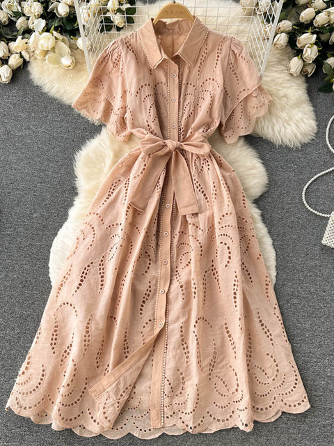 Women's Embroidered  Cotton Dress