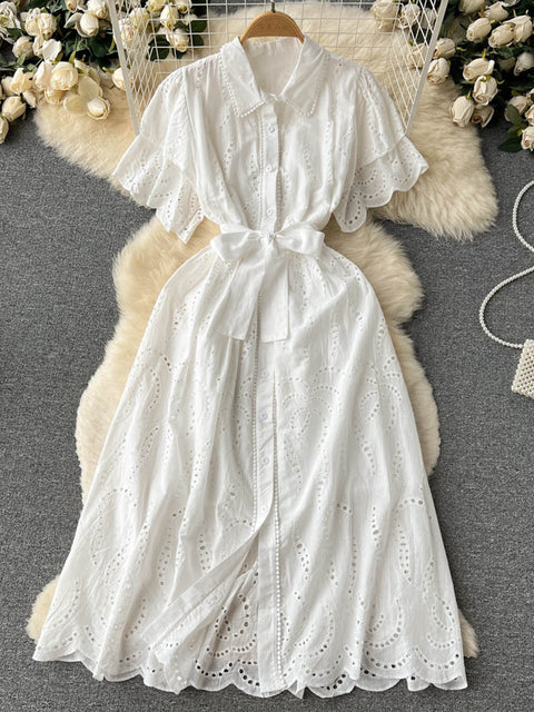 Women's Embroidered  Cotton Dress