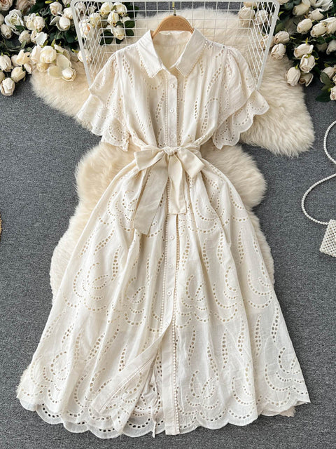 Women's Embroidered  Cotton Dress