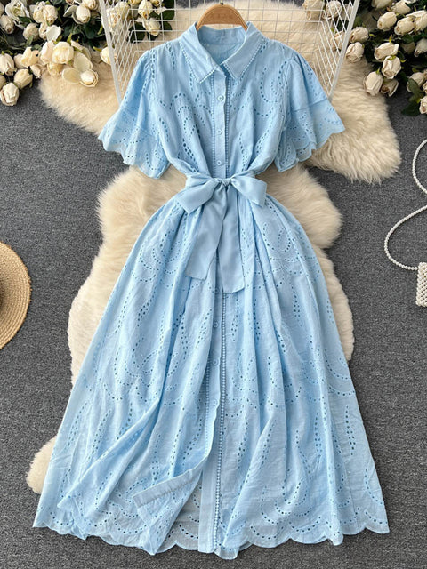 Women's Embroidered  Cotton Dress