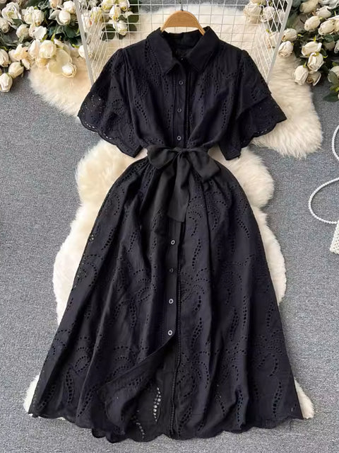 Women's Embroidered  Cotton Dress